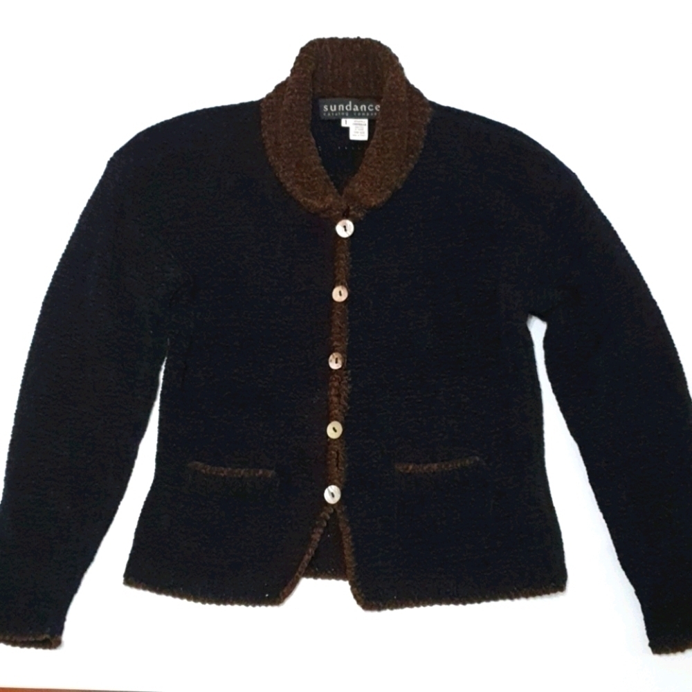 Sundance Chenille Hand Knitted Sweater Cardigan - Picture 3 of 9